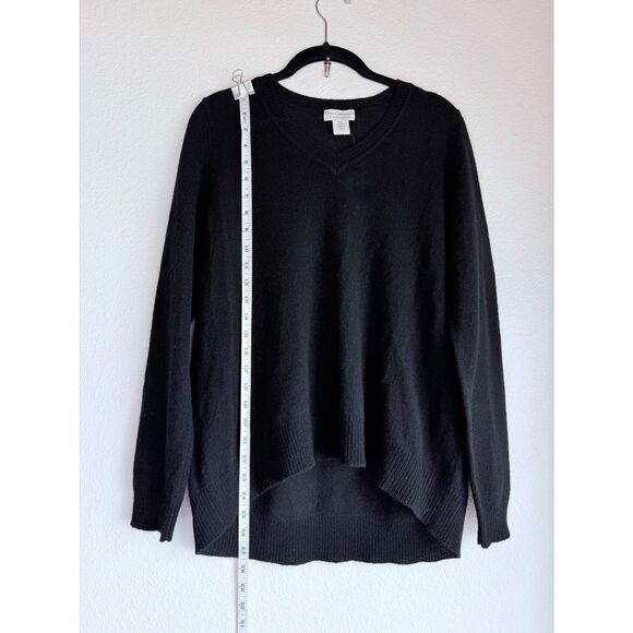 NWT Oats Cashmere by Debra Hayburn Kendra Too V-Neck Hi-Lo Sweater in Black M - Picture 7 of 9